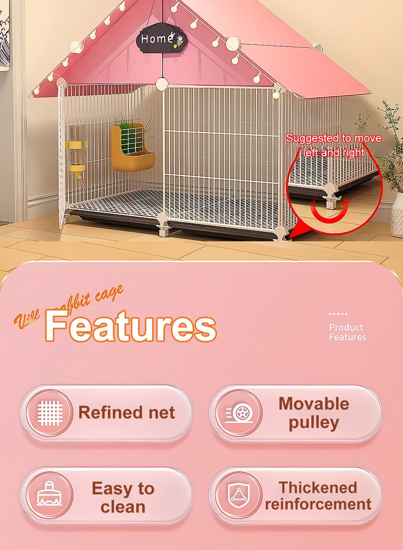 Kidle قفص أرنب داخلي فيلا منزلية كبيرة مع مرحاض لخنزير غينيا قفص خنزير غينيا مستلزمات الحيوانات الأليفة منزل - Image 4