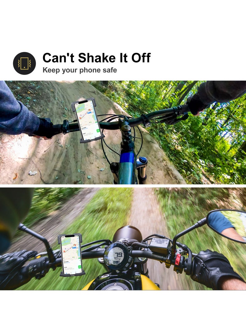 HouDeOS Phone Holder for Bike and Motorcycle Phone Mount Bicycle Cell Phone Mount Clamp for Handlebar - Image 2