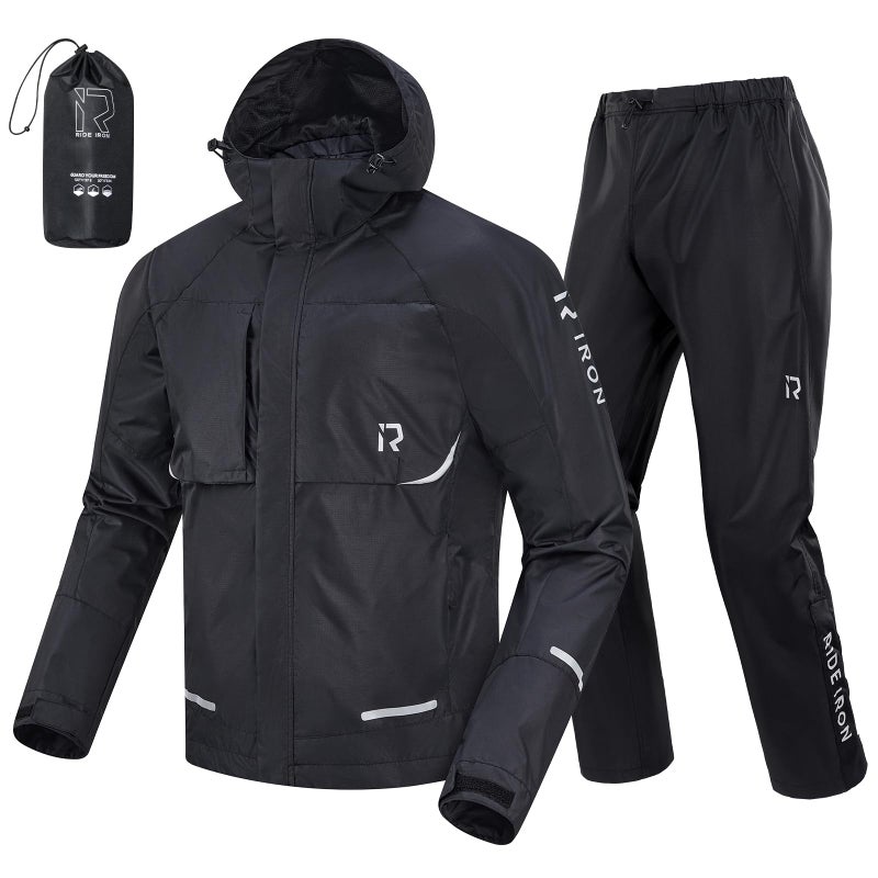 RIDEIRON Motorcycle Rain Gear for Men Women Rain Suit 15000mm Rating Lightweight Breathable Rain Pants Rainwear Outdoor - Image 2