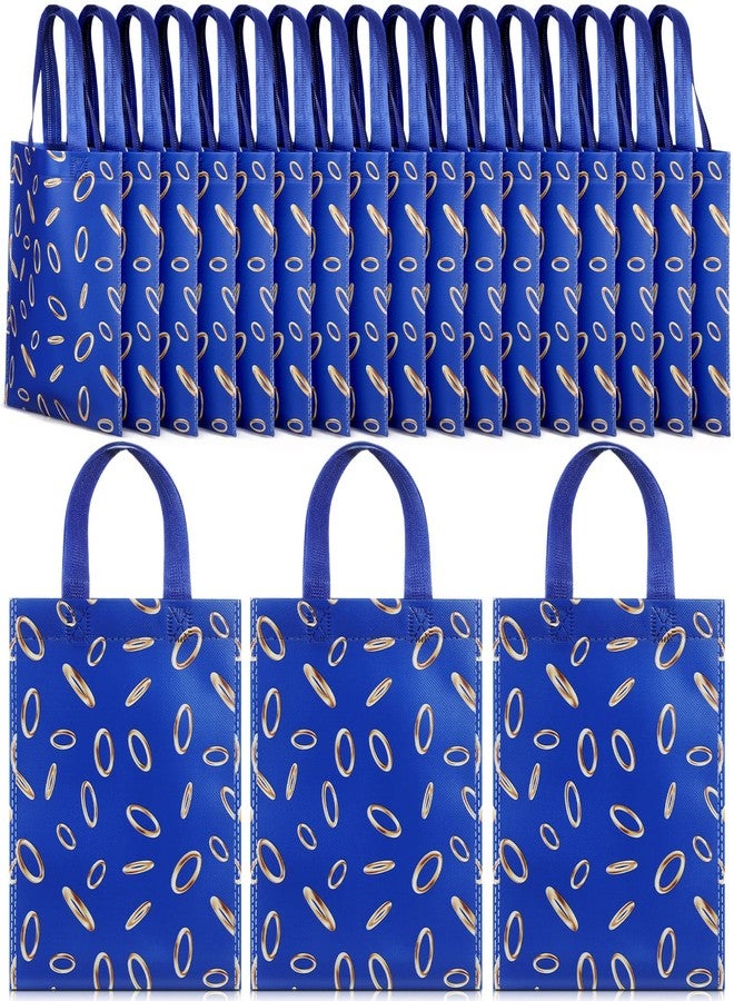 Dunzoom 20 Pcs 8 x 10inch Blue with Gold Ring Print Themed Goodie Bags Video Game Party Favor Candy Treat Non-woven Bags for Video Game Party Decorations and Birthday Supplies - Image 1
