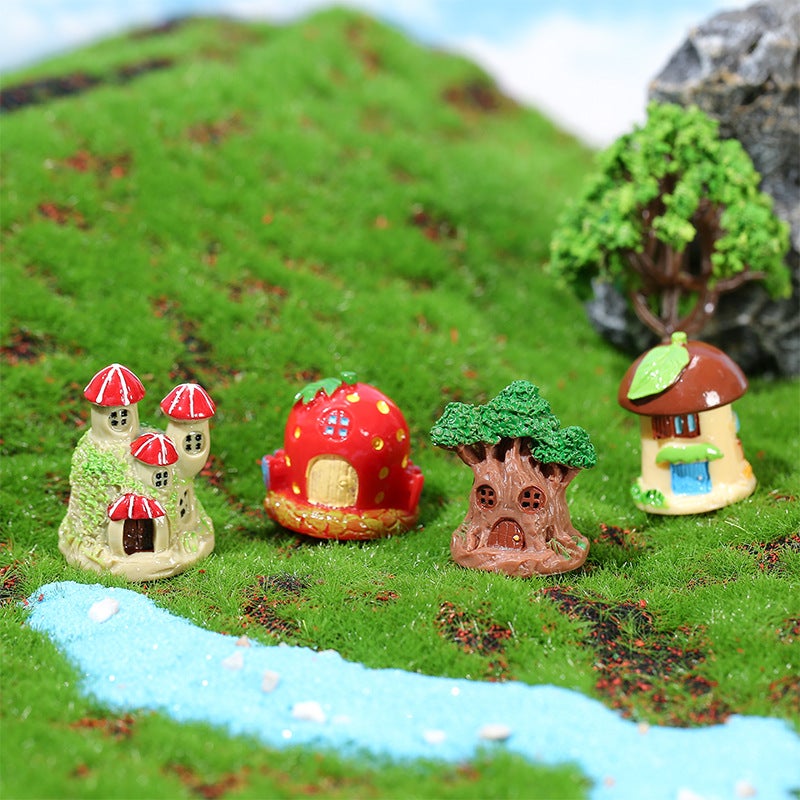 Micro Landscape Ornaments Resin Crafts Cartoon Tree House House Diy Landscaping Jewelry Accessories Material - Image 3