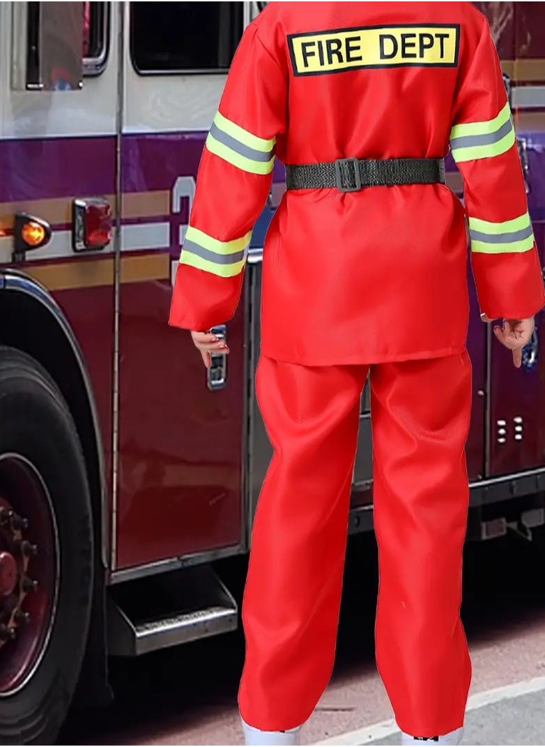 Generic Kids' Firefighter Costume Set Perfect for Parties & Role Play  - Image 5