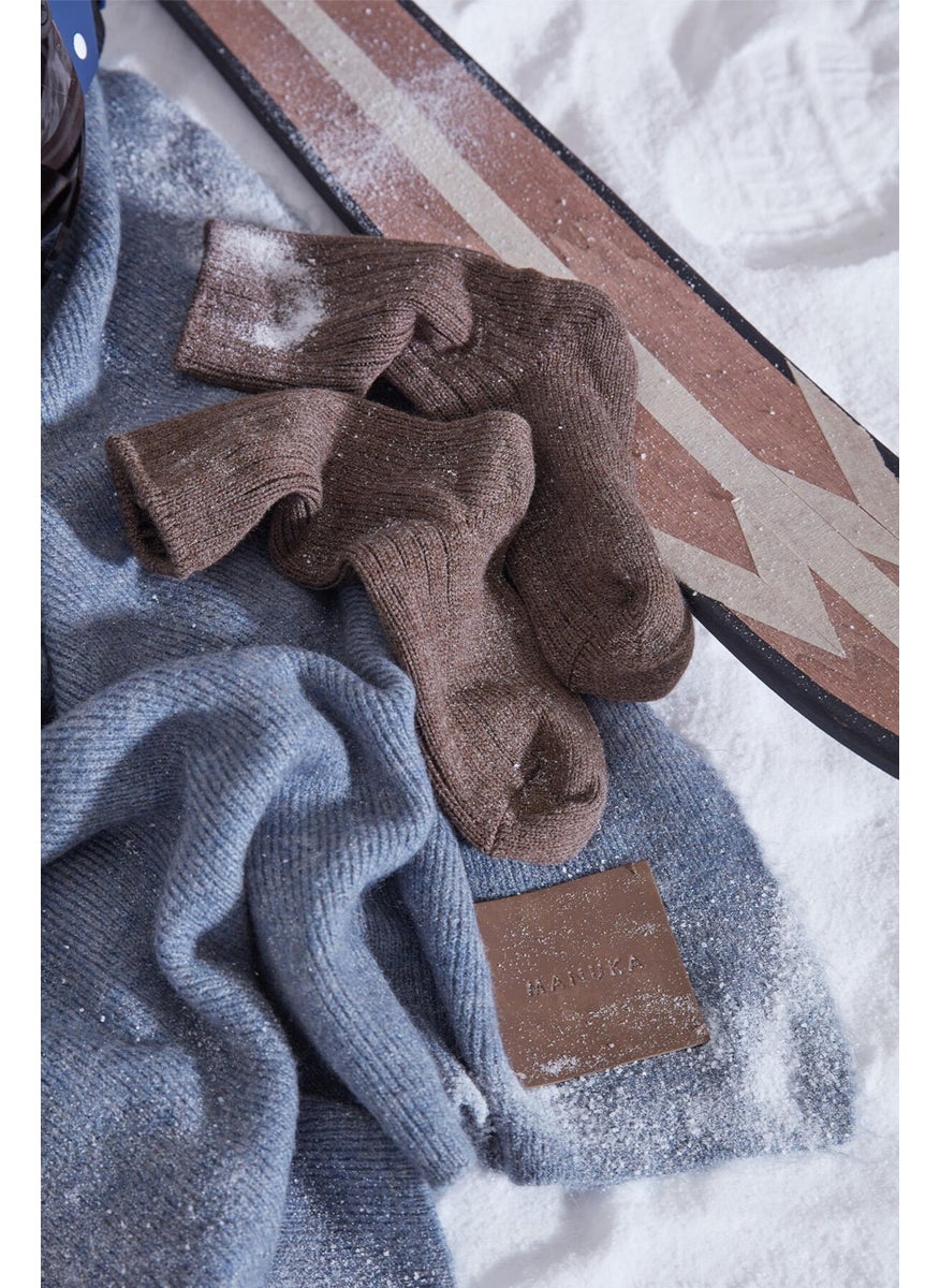 Manuka - Thick Winter Socks Brown - Image 1