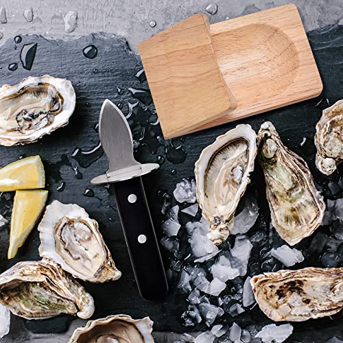 NEEDBUY Oyster Knife Shucker Set Oyster Shucking Knife with Wooden holder Oyster Shucking Clamp Seafood Tools - Image 4