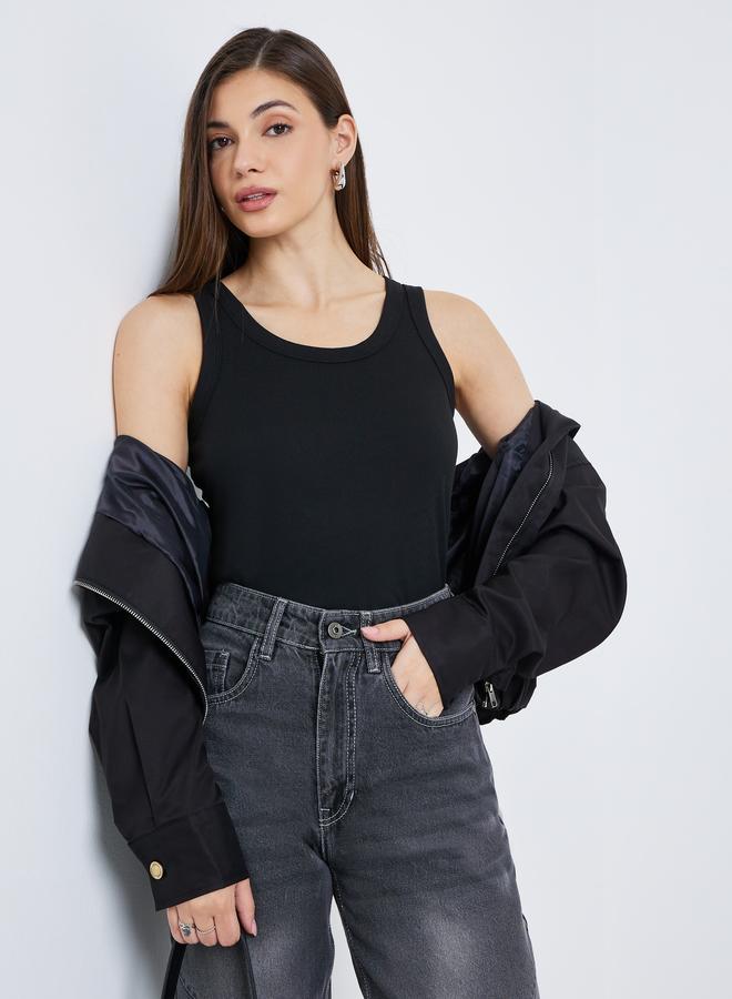 Styli Women Black Sleeveless Knit Tank Top - Image 5