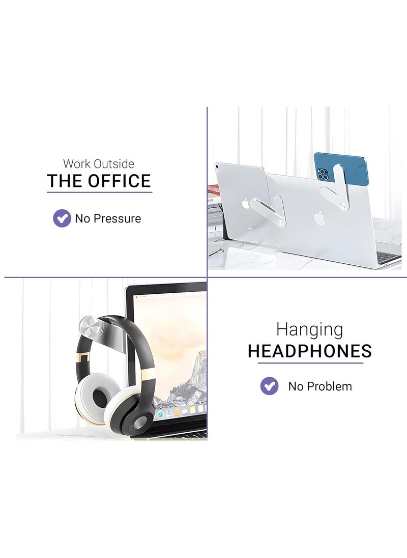 MODERN HOME - Magnetic Phone Holder For Laptop, Laptop Side Mount Clip, Adjustable Continuity Camera Mount, Slim Portable Computer Expansion Bracket for All Phone, Laptop, Mac Silver - Image 1