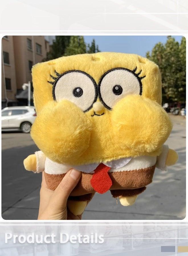 SpongeBob SquarePants Plush Toy, 22cm Cute Cartoon Spongebob Hugging Himself Stuffed Animal, Soft Spongebob Plush Doll for Kids Children Gifts - Image 3