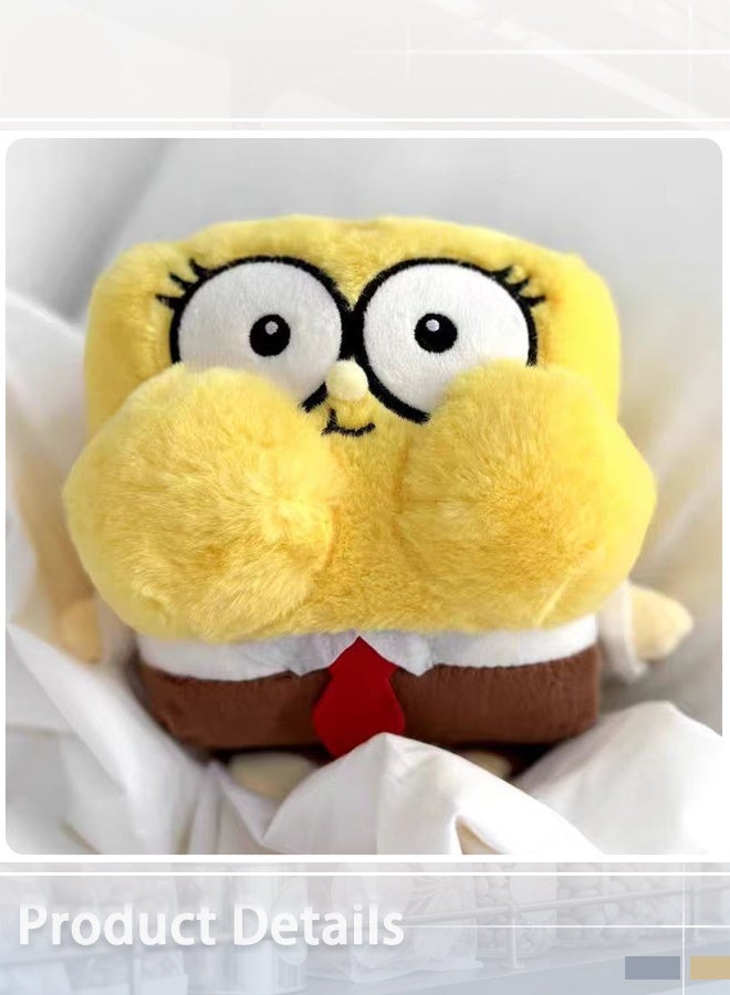 SpongeBob SquarePants Plush Toy, 22cm Cute Cartoon Spongebob Hugging Himself Stuffed Animal, Soft Spongebob Plush Doll for Kids Children Gifts - Image 4