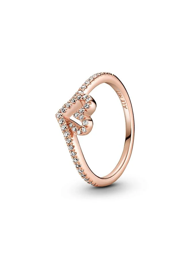 باندورا Sparkling Wishbone Heart Ring
