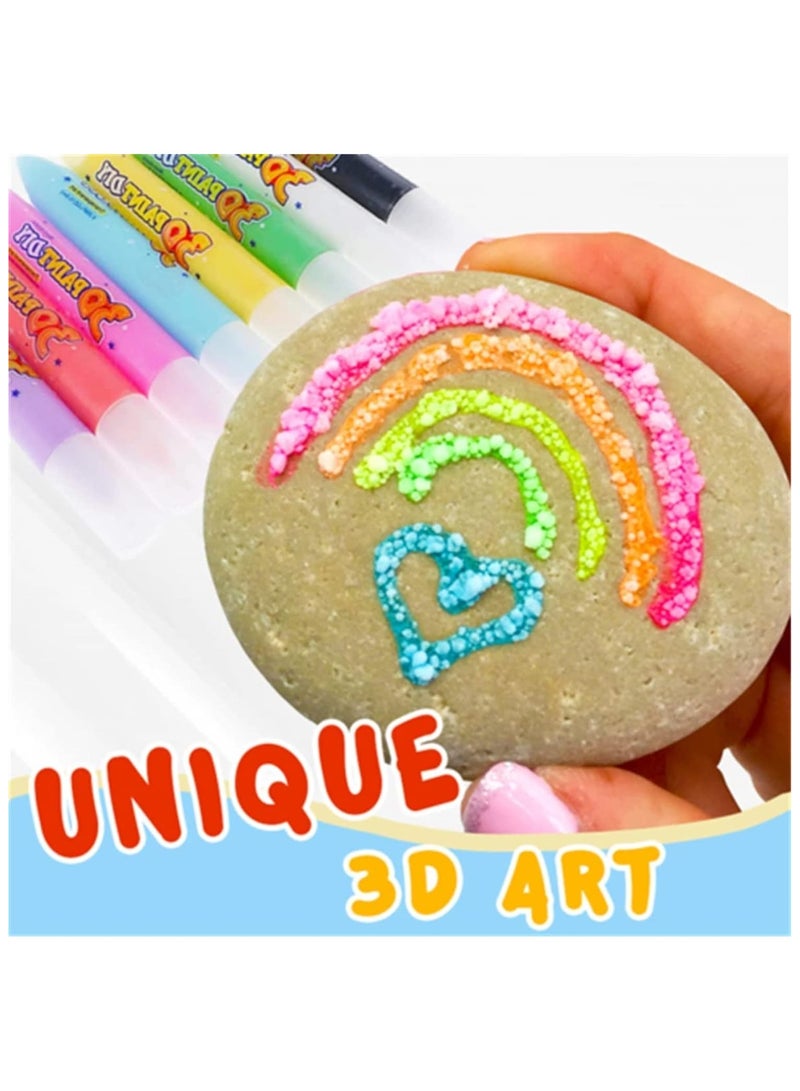Soofam Magic Puffy Pens for Girls,Bubble Pen,Magic Popcorn Color Paint Pen,Print Bubble Pen Puffy 3D Art Safe Pen,Magic Colour DIY Bubble Popcorn Drawing Pens - Image 3