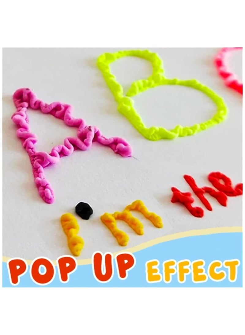 Soofam Magic Puffy Pens for Girls,Bubble Pen,Magic Popcorn Color Paint Pen,Print Bubble Pen Puffy 3D Art Safe Pen,Magic Colour DIY Bubble Popcorn Drawing Pens - Image 4