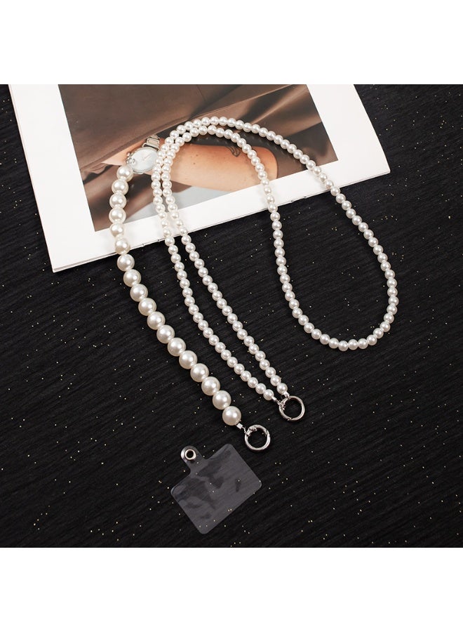 كيفية سلسلة هاتف بسلسلة لؤلؤية | حزام كتف لحقيبة يد كروس بودي | حزام رقبة قابل للفصل | سلسلة هاتف متعددة الاستخدامات على الطراز الكوري لمنع الضياع - Image 1