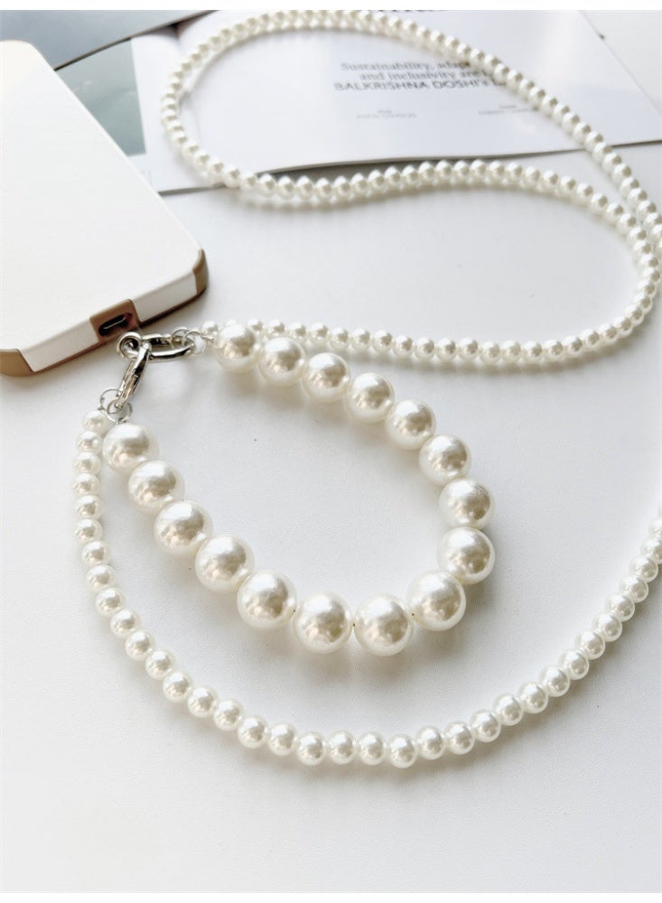 كيفية سلسلة هاتف بسلسلة لؤلؤية | حزام كتف لحقيبة يد كروس بودي | حزام رقبة قابل للفصل | سلسلة هاتف متعددة الاستخدامات على الطراز الكوري لمنع الضياع - Image 4