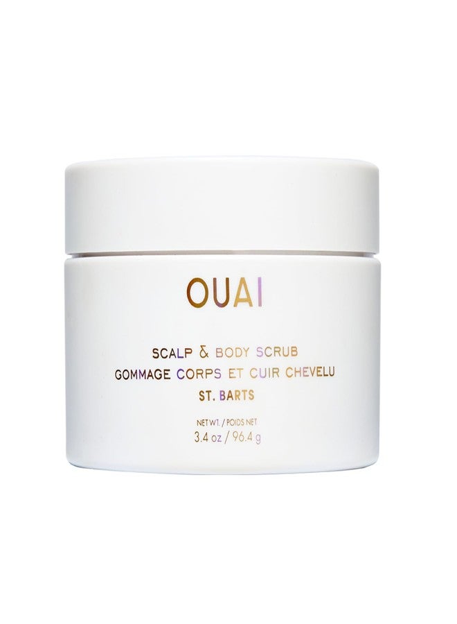 OUAI Scalp & Body Scrub, St. Barts Travel Size - Exfoliating Body Scrub with Sugar & Coconut Oil Blend for Smooth, Moisturized Skin - Gentle Scalp Exfoliator for Removing Product Build Up (3.4 oz) - Image 1