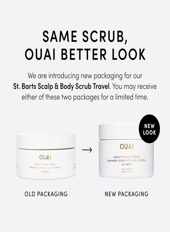 OUAI Scalp & Body Scrub, St. Barts Travel Size - Exfoliating Body Scrub with Sugar & Coconut Oil Blend for Smooth, Moisturized Skin - Gentle Scalp Exfoliator for Removing Product Build Up (3.4 oz) - Image 2