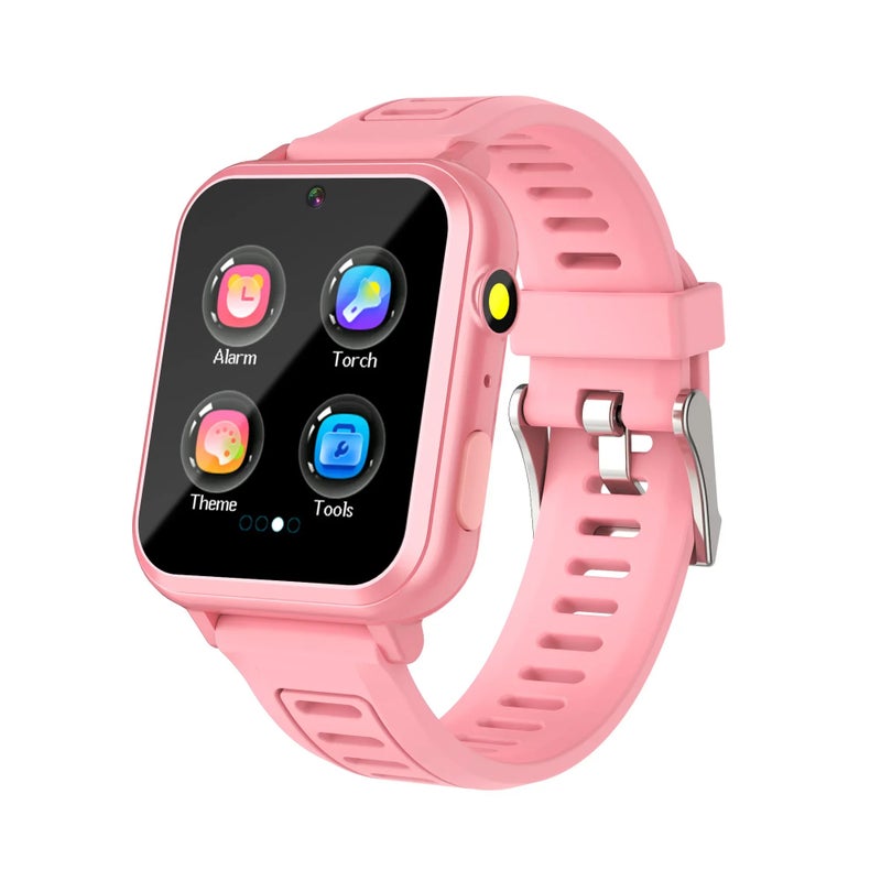 FUYUN Children's Wristwatch 24 Games Kids Smart Watch Music Play Pedometer Tracker Time Display Video Audio Record Torch Smartwatch, Pink 1814619 - Image 1