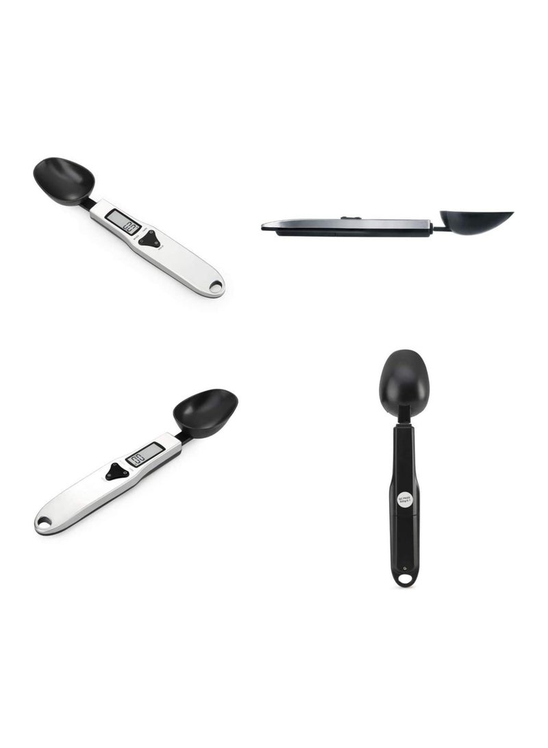 SYOSI Mini Kitchen Scale Gram Measuring Spoon, 500g/0.1g Scale For Portioning Milk Tea Flour Spices Coffee Seasoning, Black - Image 4