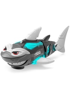 M MIAOYAN Electric shark toy with light, simulated shark interactive music toy, can automatically avoid obstacles, children's bathroom toys, swimming pool, the best birthday gift for children  - Image 1