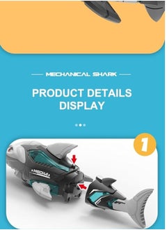 M MIAOYAN Electric shark toy with light, simulated shark interactive music toy, can automatically avoid obstacles, children's bathroom toys, swimming pool, the best birthday gift for children  - Image 3