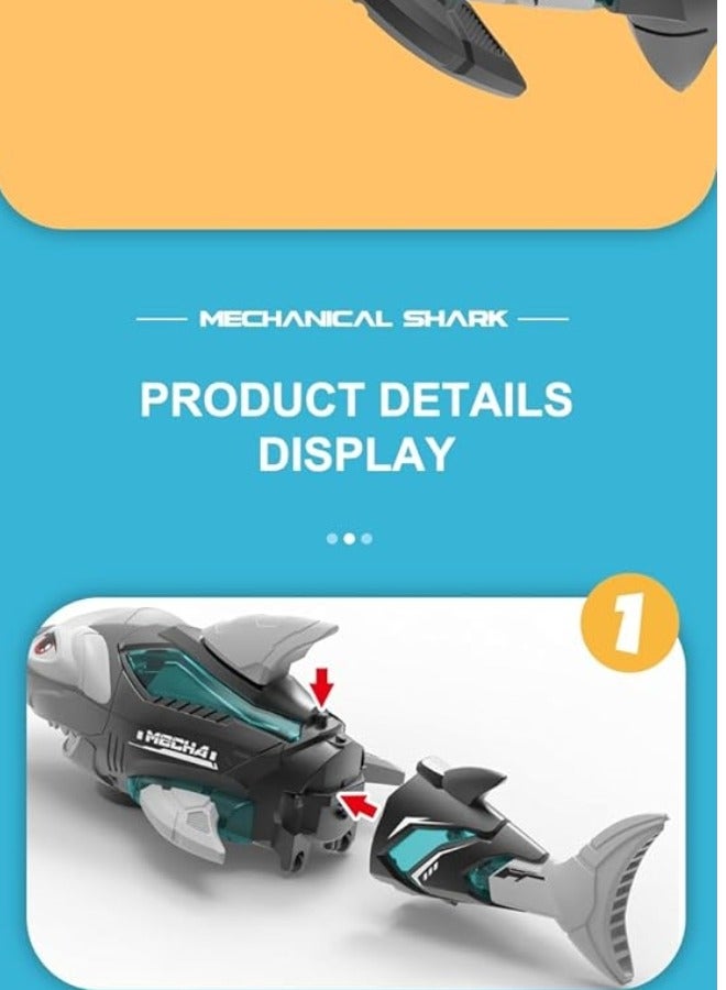 M MIAOYAN Electric shark toy with light, simulated shark interactive music toy, can automatically avoid obstacles, children's bathroom toys, swimming pool, the best birthday gift for children  - Image 3