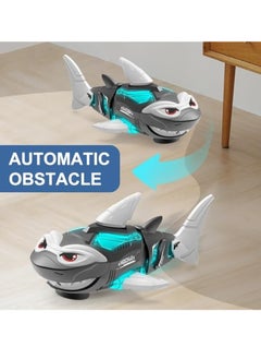 M MIAOYAN Electric shark toy with light, simulated shark interactive music toy, can automatically avoid obstacles, children's bathroom toys, swimming pool, the best birthday gift for children  - Image 2