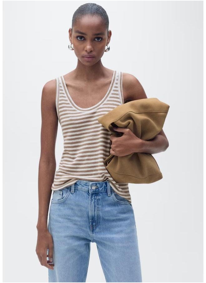 MANGO - Casual Strap Linen Top - Image 1