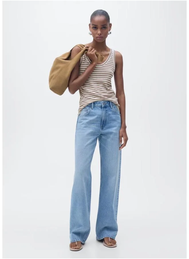 MANGO Casual Strap Linen Top