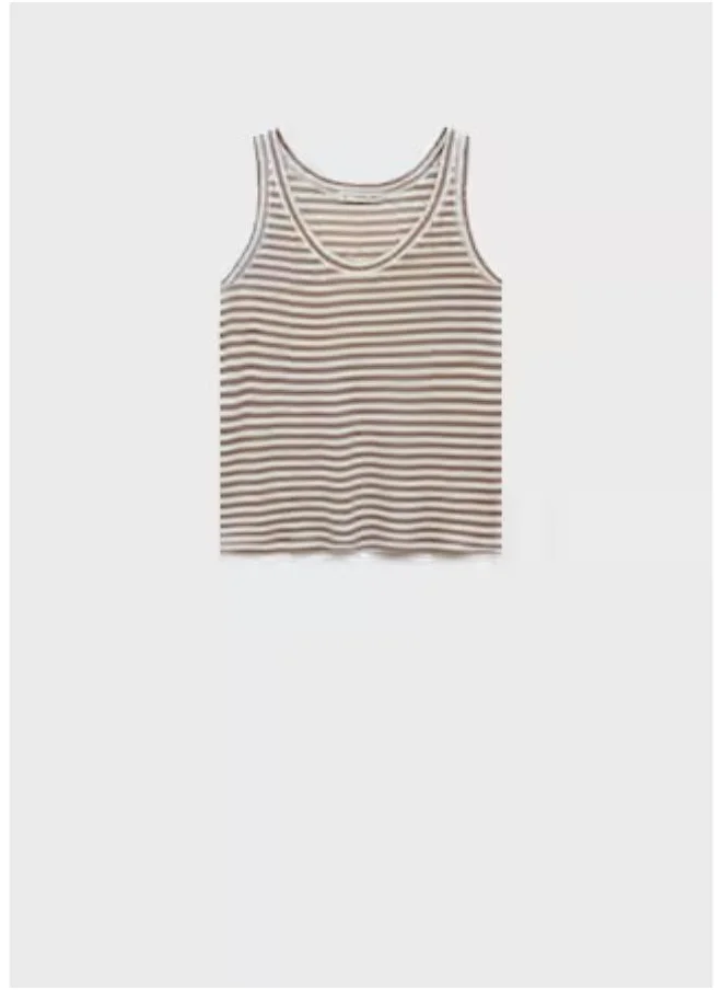 MANGO Casual Strap Linen Top