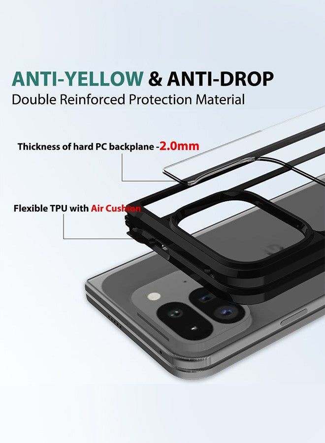 (for Google Pixel 9 Pro Fold 2024/Pixel Fold 2 2024) 3 Pack, Case and 2 Screen Protectors Lightweight Soft Clear Shock Resistant Anti-Yellowing Anti-Fingerprint Cover