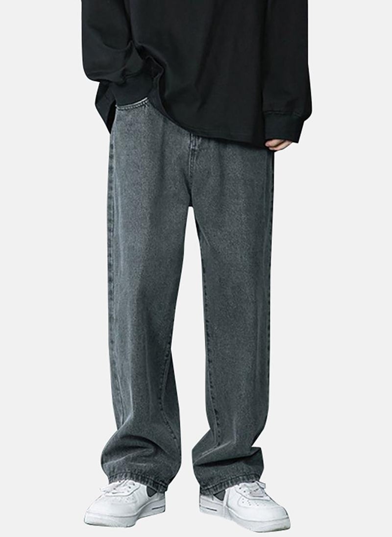 يونيكي جينز بقصة مريحة بلون الفحم - Image 1