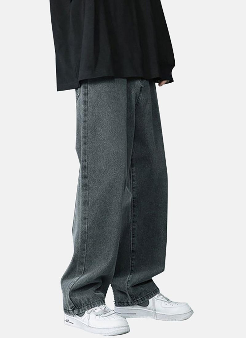 يونيكي جينز بقصة مريحة بلون الفحم - Image 2