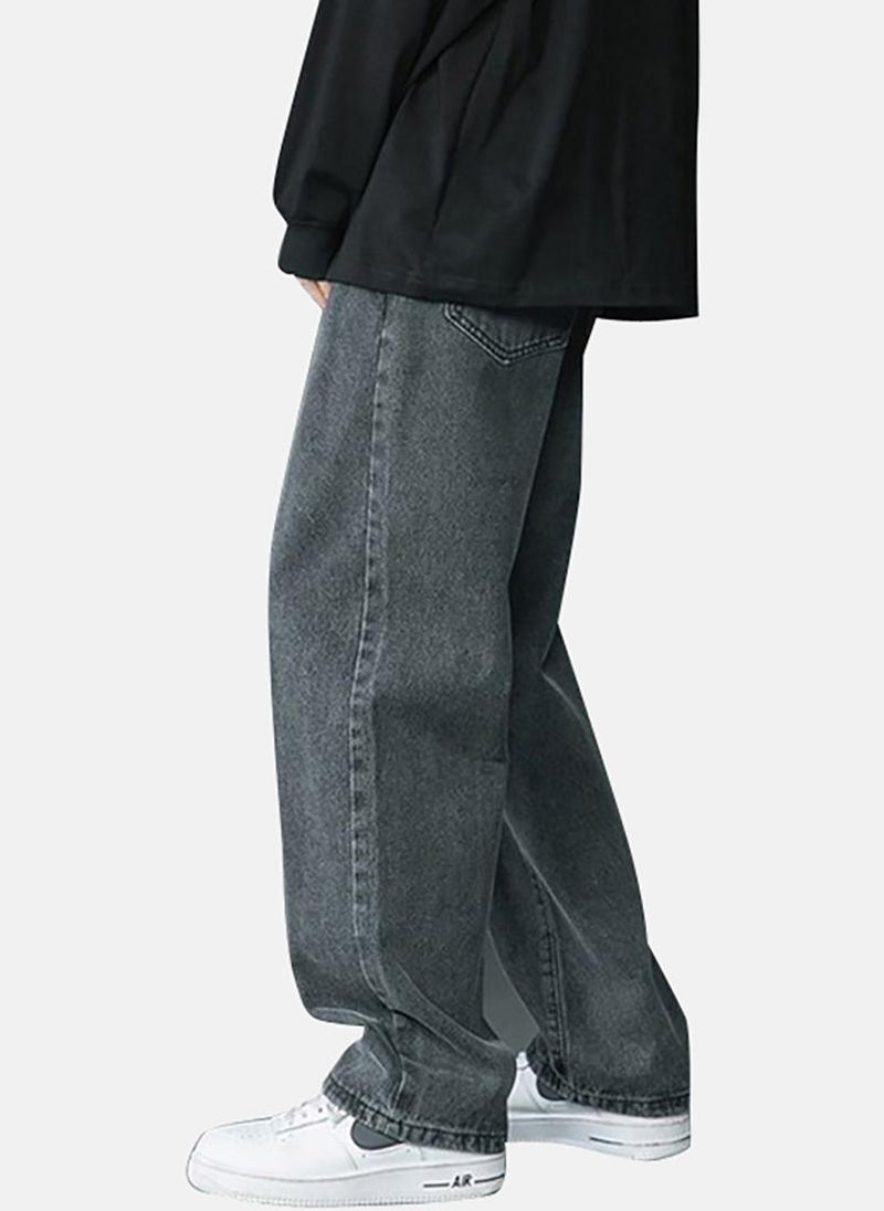 يونيكي جينز بقصة مريحة بلون الفحم - Image 5