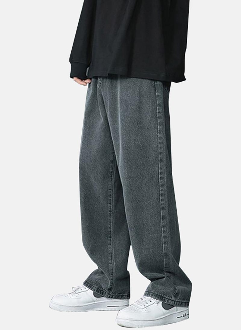 يونيكي جينز بقصة مريحة بلون الفحم - Image 3