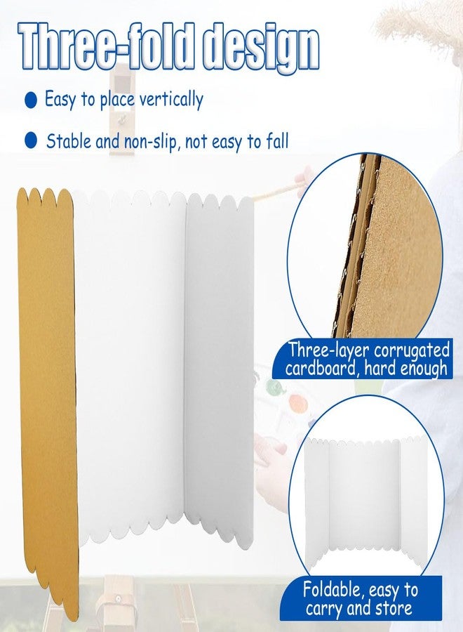 PKEAFC 4Pcs Tri Fold Boards 25x16 Inches Display Board Corrugated Project Boards Small Display Boards Science Fair Board Poster Board for Science Fairs, School Projects and Business Project - Image 5