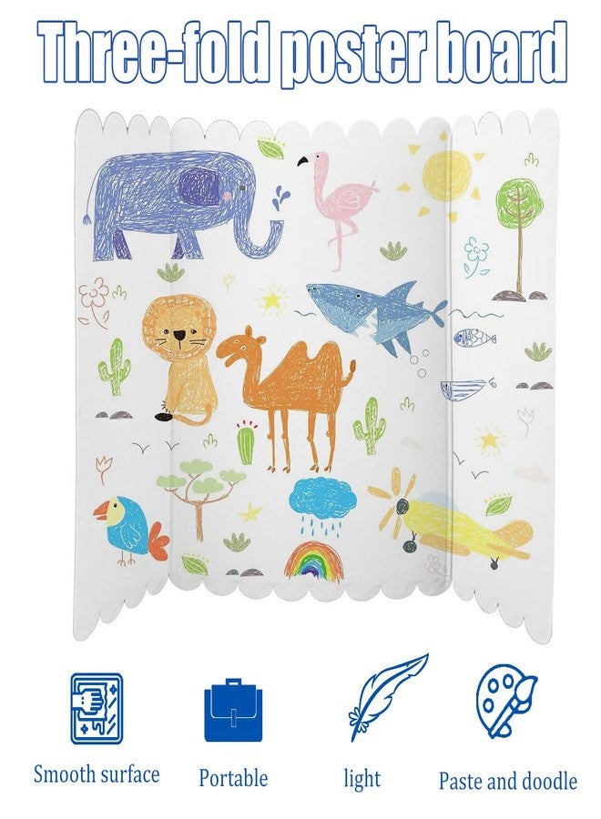 PKEAFC 4Pcs Tri Fold Boards 25x16 Inches Display Board Corrugated Project Boards Small Display Boards Science Fair Board Poster Board for Science Fairs, School Projects and Business Project - Image 3