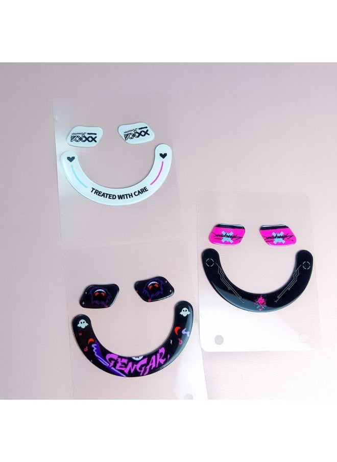Generic - Applicable Poison Ver V3 Speed Edition Printing Mouse Glass Foot Sticker Electric Competition Dragon Scale ACE Mouse Tempered Glass Foot Pad-Color:Poison Viper V2v3 Special Ring Red - Image 1