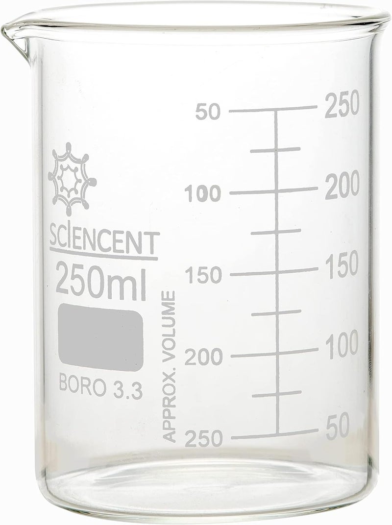 SCIENCENT WITH DEVICE SCIENCENT Glass Beaker 50ml, 100ml, 250ml (Set of 3) - Image 3