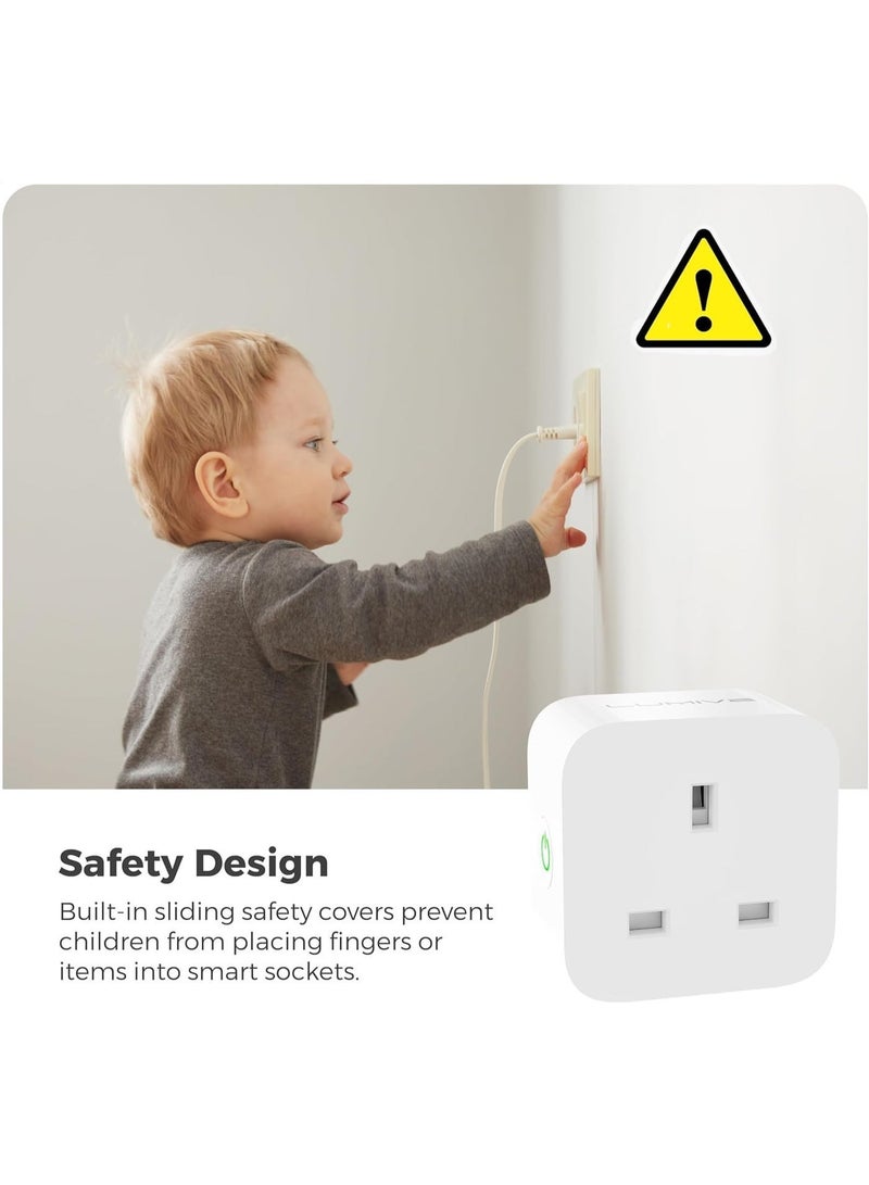 Lumive Smart WiFi Plug 16A – Smart Socket with Energy Monitoring & Timer, Alexa & Google Home Compatible, 2.4GHz WiFi, No Hub Required – UK Plug (1 Pack) - Image 5