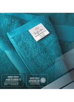 Infinitee Xclusives Premium Teal Bath Towels Set - [Pack of 8] 100% Cotton Highly Absorbent 2 Bath Towels, 2 Hand Towels and 4 Washcloths - Luxury Hotel & Spa Quality Bath Towels for Bathroom by Infinitee Xclusives  - Image 3