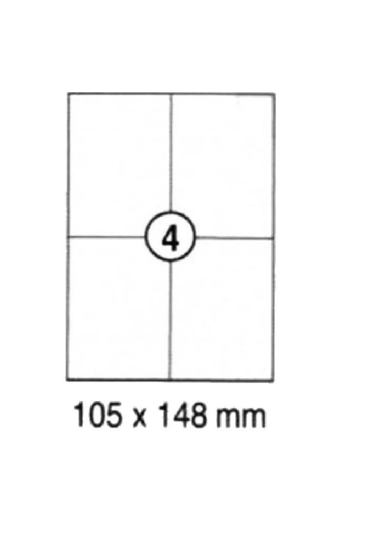 xel-lent 4 labels-sheet, straight corner, 105 x 148 mm, 100sheets-pack