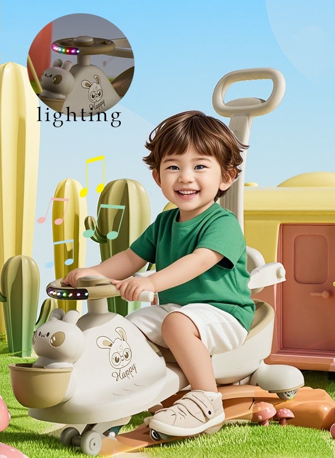 Vividorad Children's Twist Car, Shock Absorbing And Anti-Slip Function Car, Children's Toy Car With Music And Lighting, Children's Toy Car With Storage Function, 360-Degree Steerable, High Backrest Children's Ride Toy Car, Full-Body Toy Wheel Cart For Children, Suitable For 1-6-Year-Old Boys And Girls  - Image 1