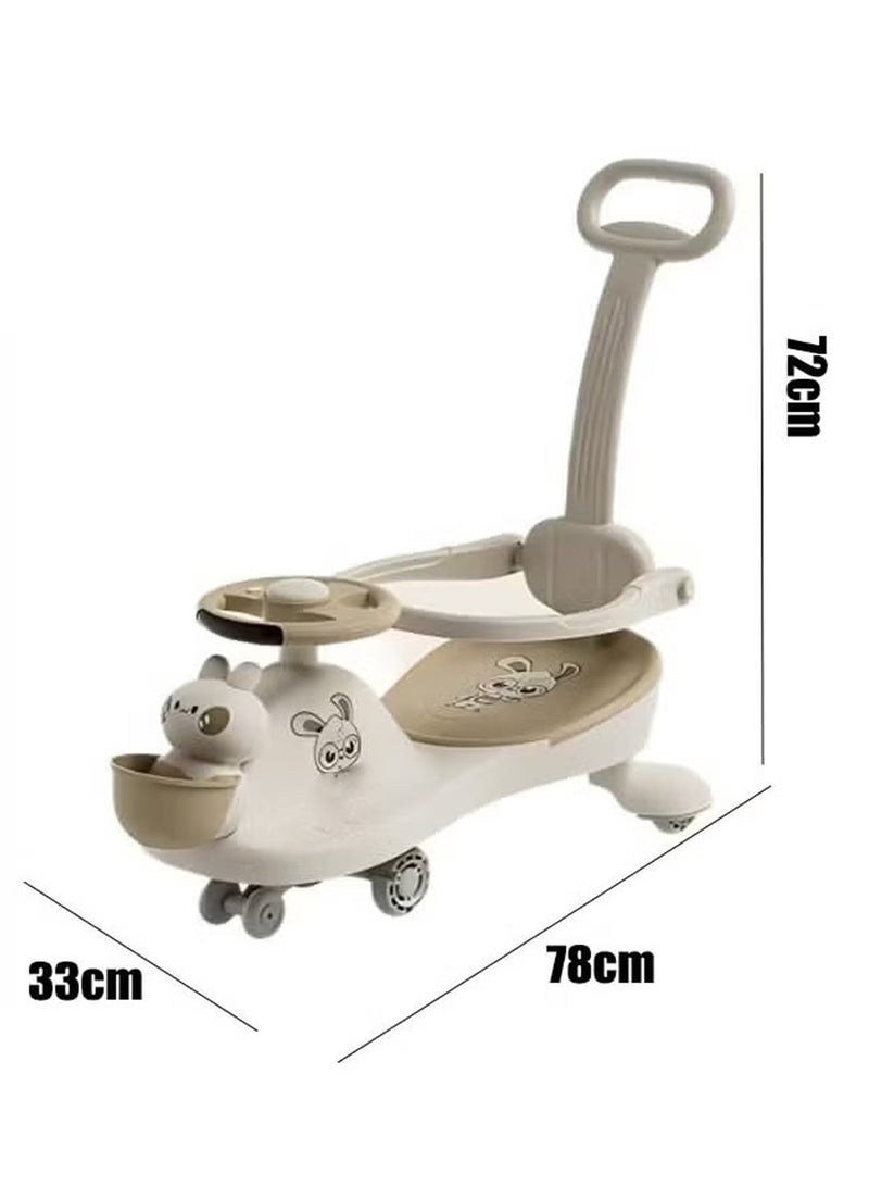 Vividorad Children's Twist Car, Shock Absorbing And Anti-Slip Function Car, Children's Toy Car With Music And Lighting, Children's Toy Car With Storage Function, 360-Degree Steerable, High Backrest Children's Ride Toy Car, Full-Body Toy Wheel Cart For Children, Suitable For 1-6-Year-Old Boys And Girls  - Image 2