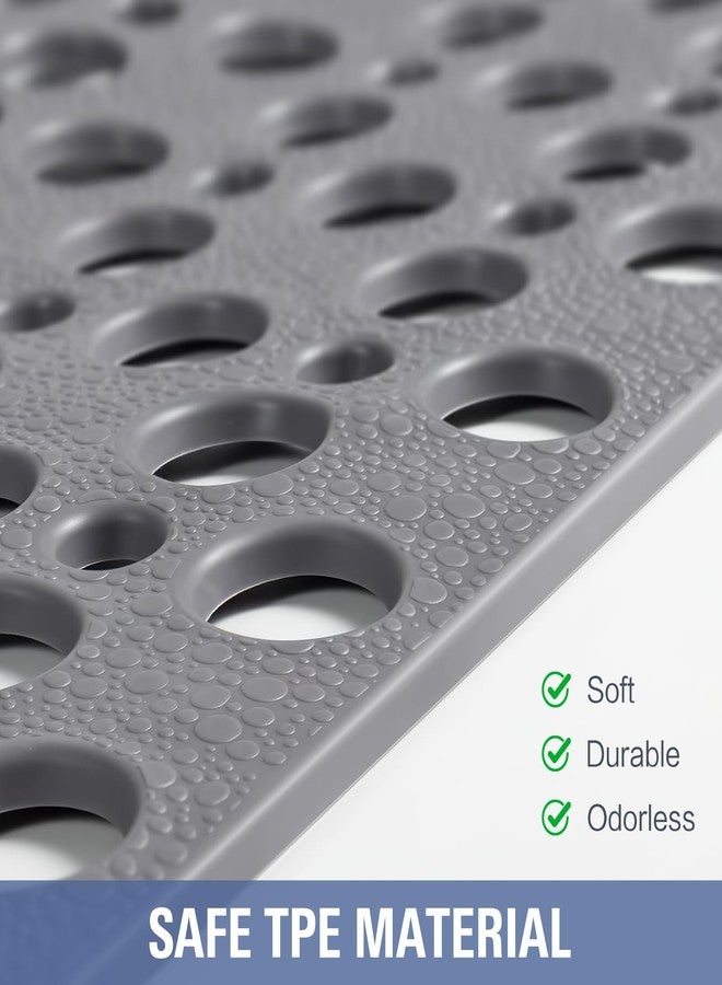 OTHWAY Large Shower Mat, 47"x 32" TPE Shower Mat Non Slip, Heavy Shower Floor Mat with Drain Holes and Suction Cups, No Odor Shower Mats for Inside Shower for Elderly Kids Bathroom(D-Grey) - Image 4