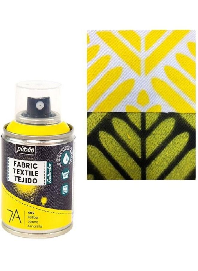 Pebeo Fabric Spray Paint 7A-100 ml (Yellow 402) - Image 1