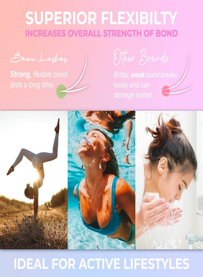 beau lashes غراء تمديد الرموش الحساسة للمحترفين | لاصق رموش أسود قوي في الرطوبة المنخفضة لتمديدات الرموش الفردية شبه الدائمة - جفاف سريع 3-4 ثواني / احتفاظ لمدة 6 أسابيع - Image 4