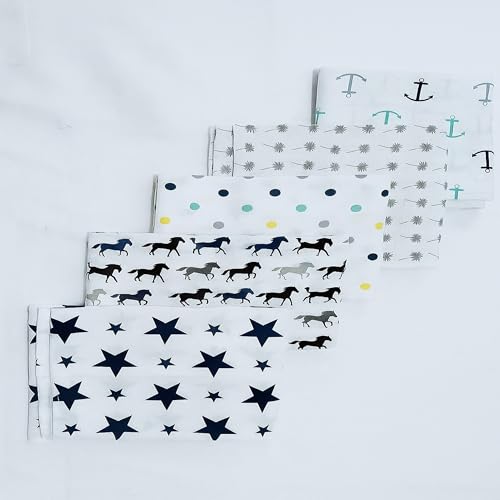 MAHAVEER COTTON Organic Cotton Muslin Pack of 5 Baby Large Napkins Multiuse Cotton Cloth Premium Baby Washable, Reusable, Absorbent, Extra Soft 55 X 55 Cm_Random Print - Image 1