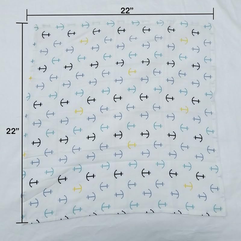MAHAVEER COTTON Organic Cotton Muslin Pack of 5 Baby Large Napkins Multiuse Cotton Cloth Premium Baby Washable, Reusable, Absorbent, Extra Soft 55 X 55 Cm_Random Print - Image 5