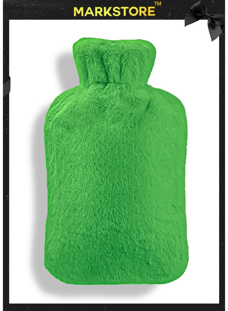 MARK STORE Hot Water Bottle with Soft Cover 2 Liter, Classic Rubber Hot Water Bag for Cramps, Neck, Shoulders Pain Relief, Hot Cold Pack for Hot and Cold Therapy and Feet Warmer  - Image 1