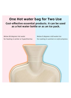 MARK STORE Hot Water Bottle with Soft Cover 2 Liter, Classic Rubber Hot Water Bag for Cramps, Neck, Shoulders Pain Relief, Hot Cold Pack for Hot and Cold Therapy and Feet Warmer  - Image 3