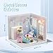 Kisoy Dollhouse Miniature with Furniture Kit DIY 3D Wooden DIY House Kit A Corner of a Small Apartment Style with Dust Cover LEDHandmade Tiny House Toys for Kids Adults Gift Toy Room - Image 4